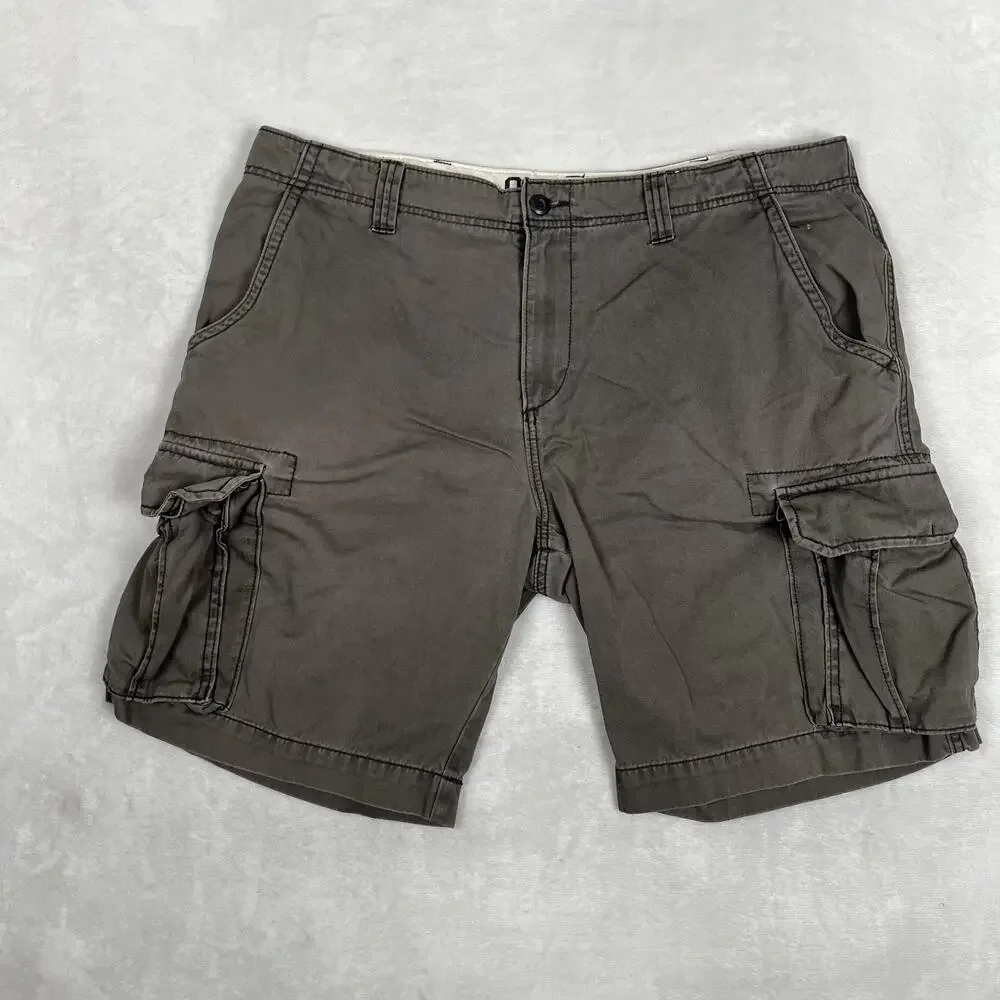 Old Navy Cargo Shorts Mens 38 Gray 10 Inseam Utility Pockets Y2K